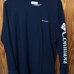 A navy blue Columbia shirt